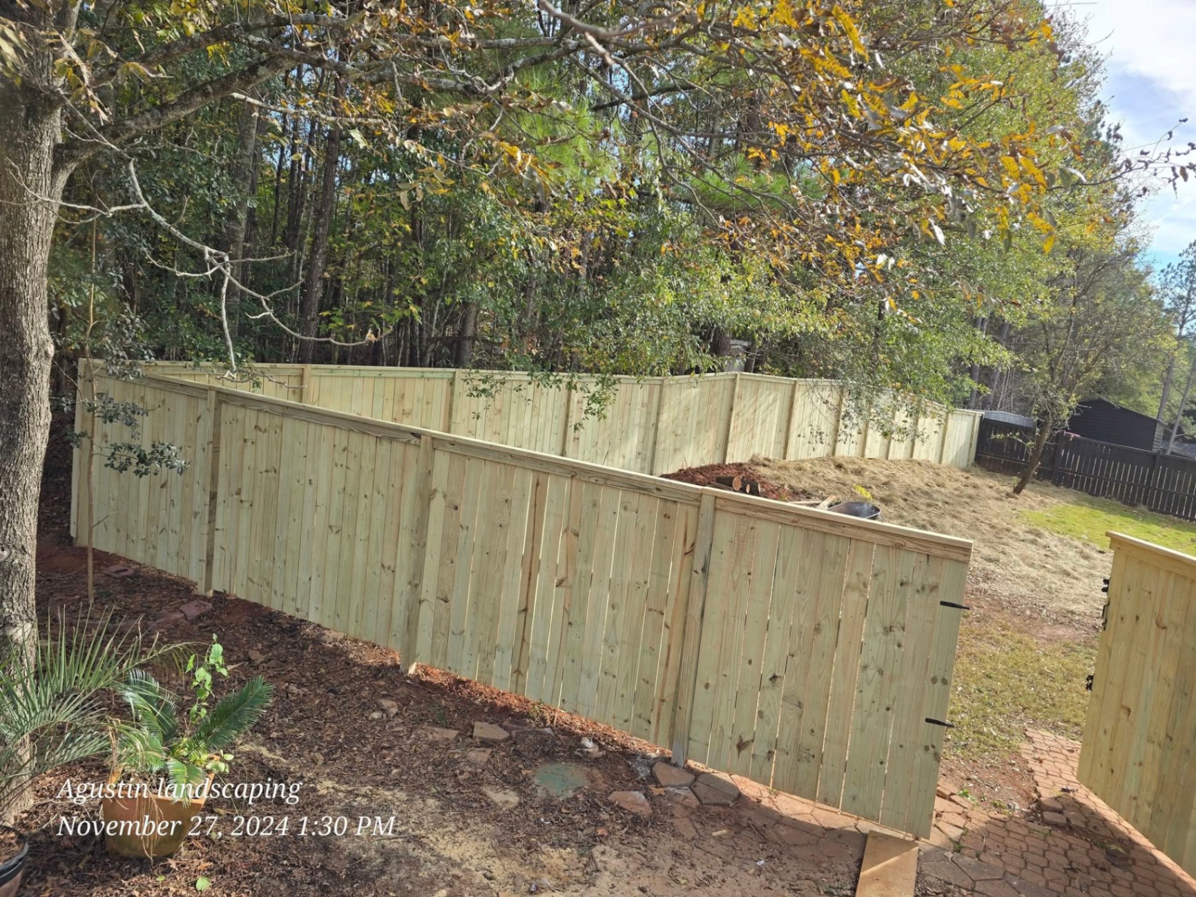 Capped Privacy Fence on Slope