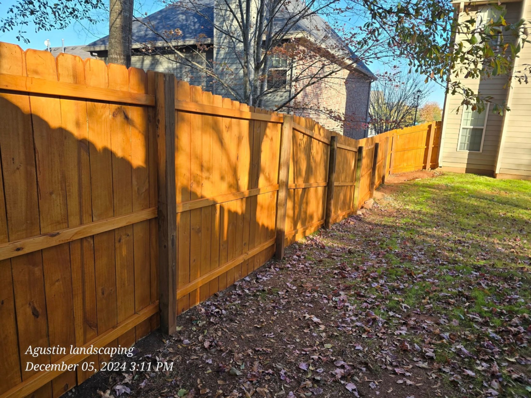 Scalloped Stained Privacy Fence